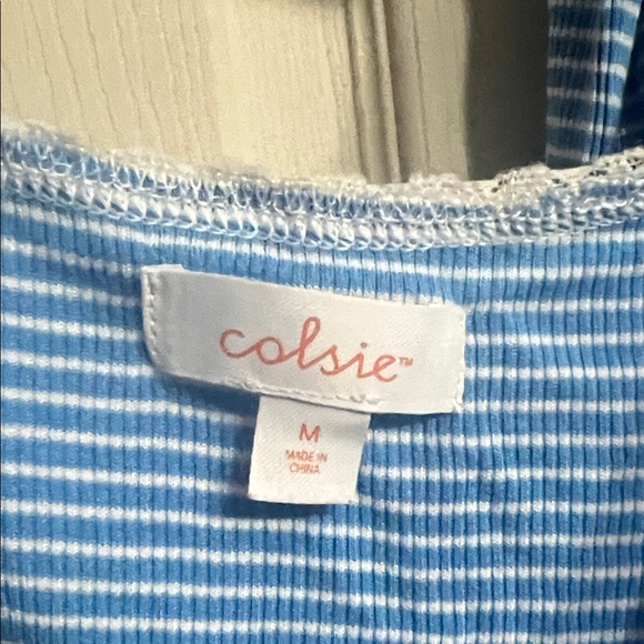 Colsie Blue and White Striped Top - Picture 2 of 13